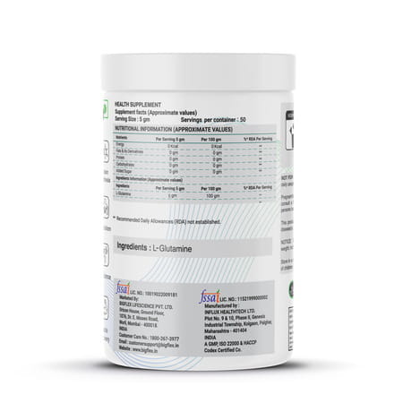 Bigflex Prime L-Glutamine Powder - Unflavoured (250gm)
