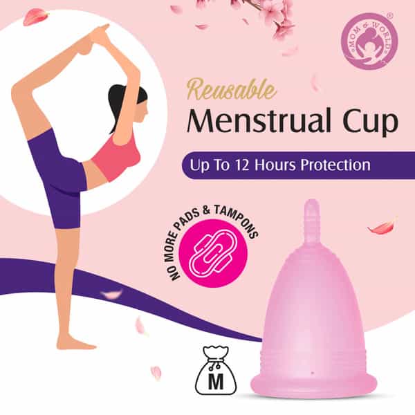 Mom & World Natural Intimate Foaming Feminine Hygiene Wash 120 Ml + Reusable Menstrual Cup (Medium)