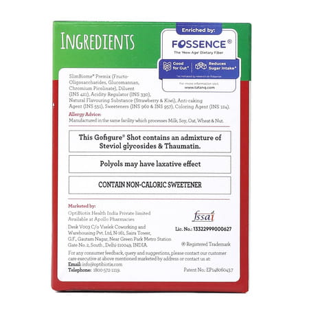 Gofigure Pre Meal Supplement Powder Shot Strawberry & Kiwi Flavor | 21 Sachets For Men & Women