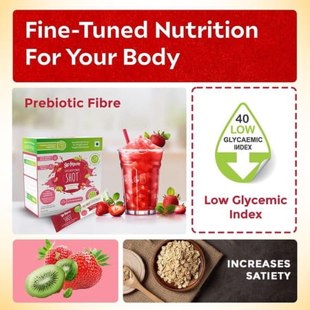 Gofigure Pre Meal Supplement Powder Shot Strawberry & Kiwi Flavor | 21 Sachets For Men & Women