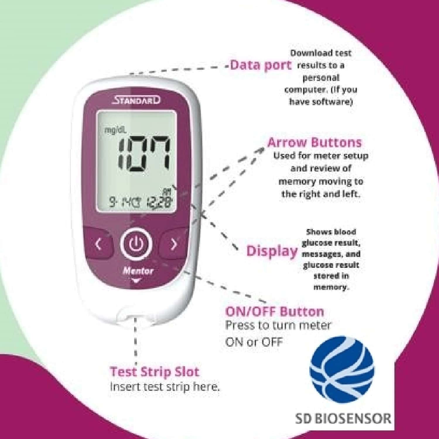Standard Mentor Blood Glucose Meter - 1's