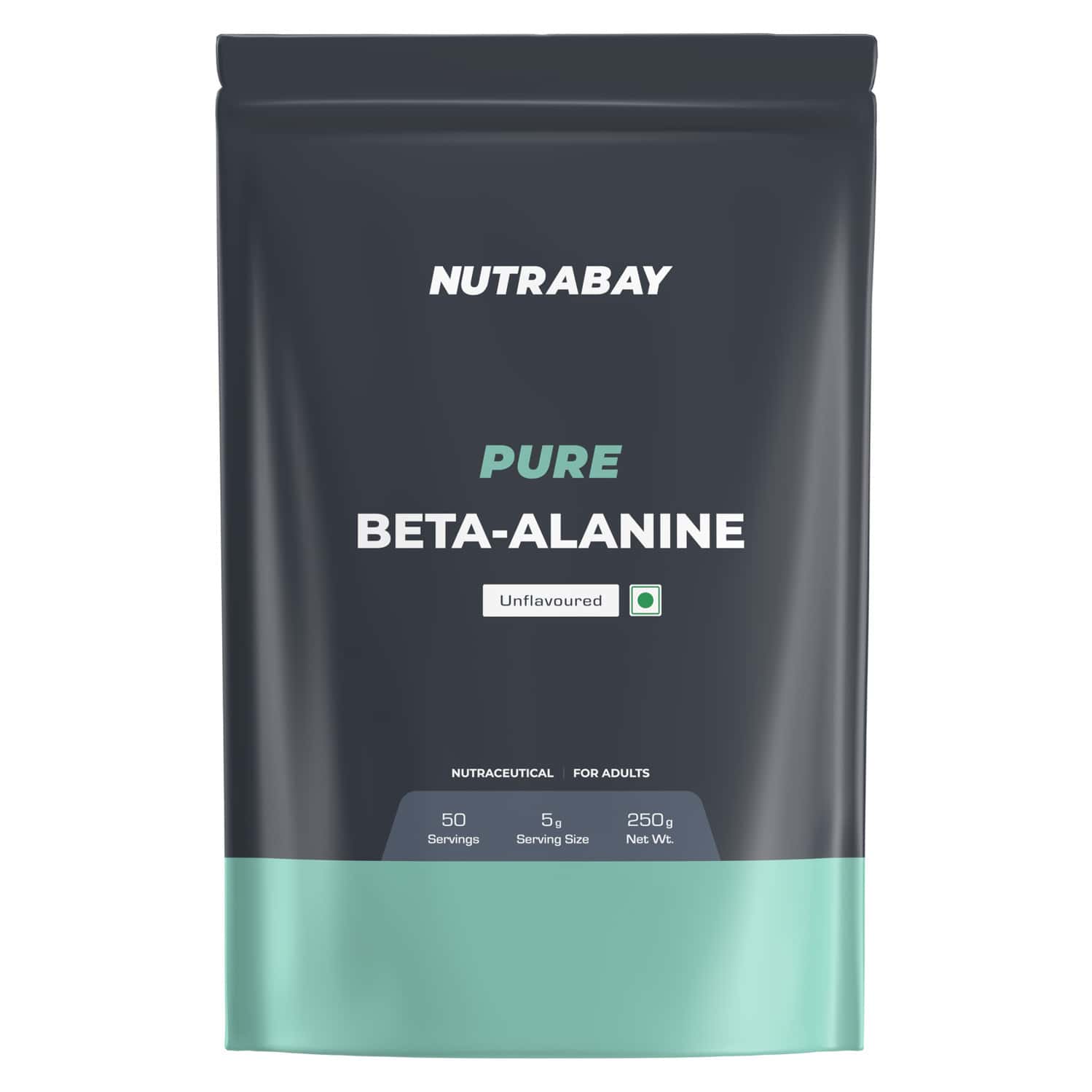 Nutrabay Pure 100% Beta Alanine Powder - 250g Unflavoured 100 Servings