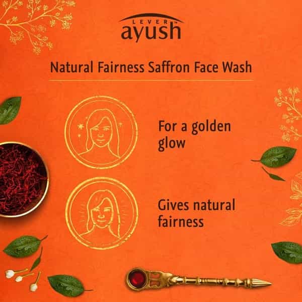 Lever Ayush Natural Fairness Saffron Face Wash-80 G