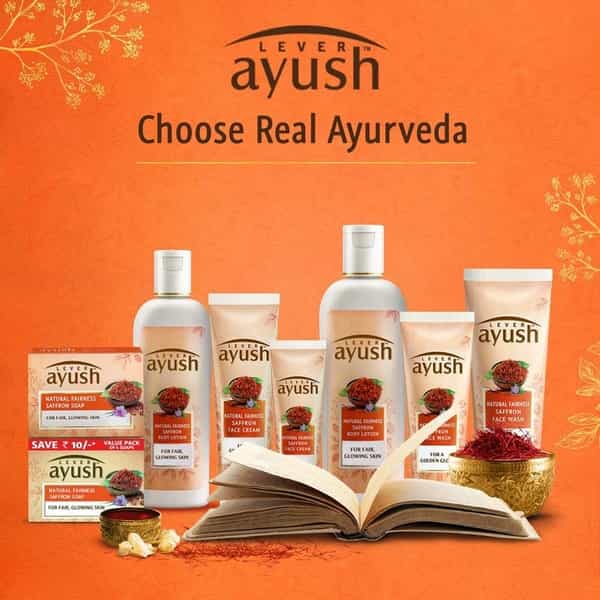 Lever Ayush Natural Fairness Saffron Face Wash-80 G