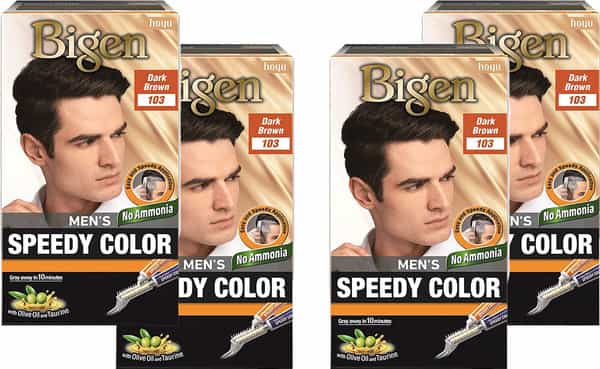Bigen Men's Speedy Color Dark Brown 103 80G (Pack Of 4)