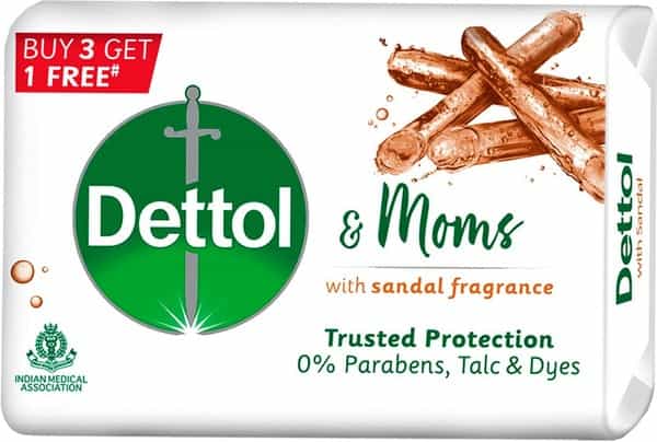 Dettol & Moms Bathing Soap Sandal - 125Gm ( Buy 3 Get 1 )