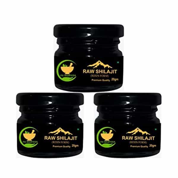 Fij Ayurveda Pure Ayurvedic Raw Shilajit/Shilajit Resin (Semi Liquid)- 60Gm (Pack Of 3)