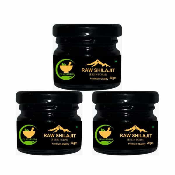 Fij Ayurveda Pure Ayurvedic Raw Shilajit/Shilajit Resin (Semi Liquid)- 60Gm (Pack Of 3)