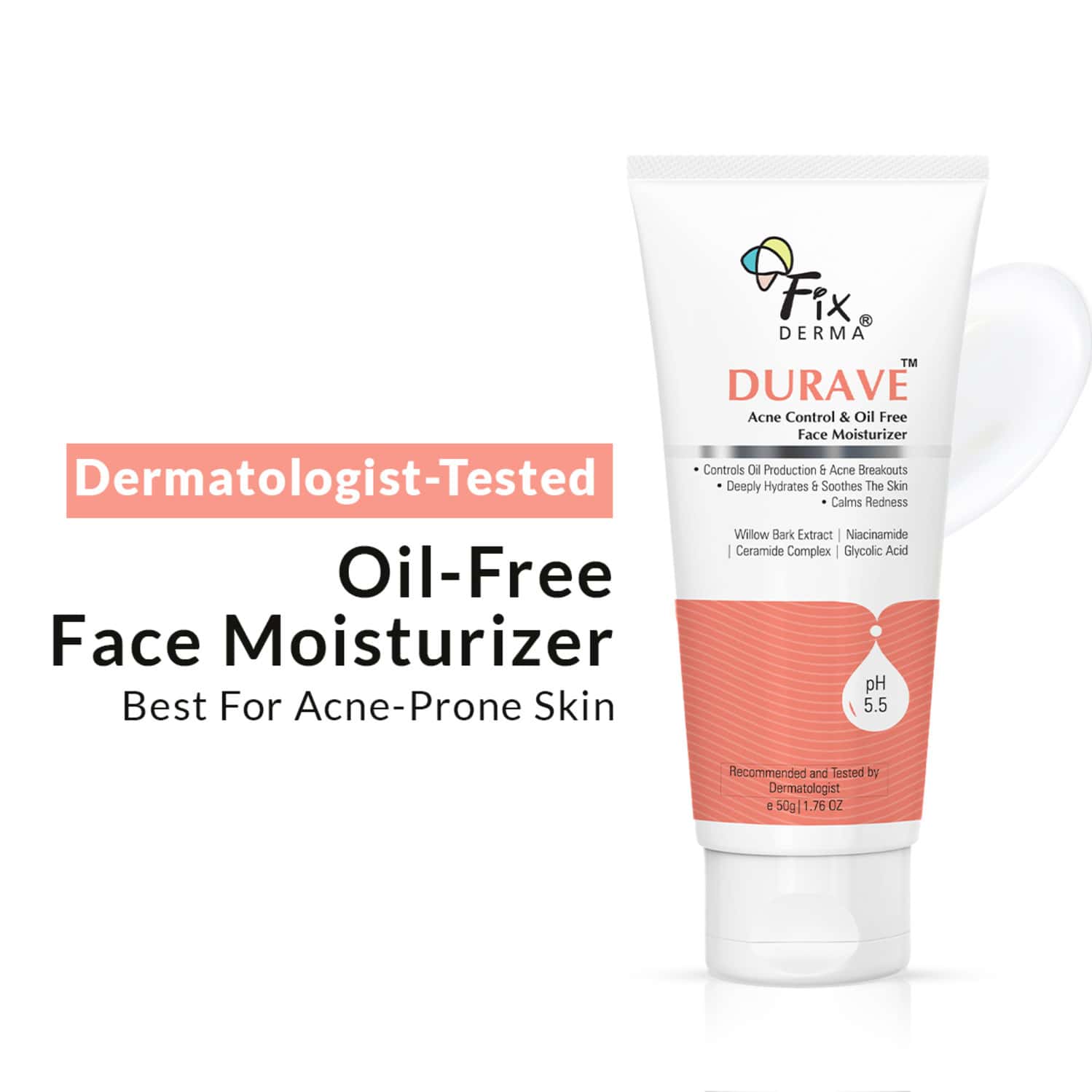 Fixderma Durave Acne Control & Oil Free Face Moisturizer For Oily Skin 50 Gm