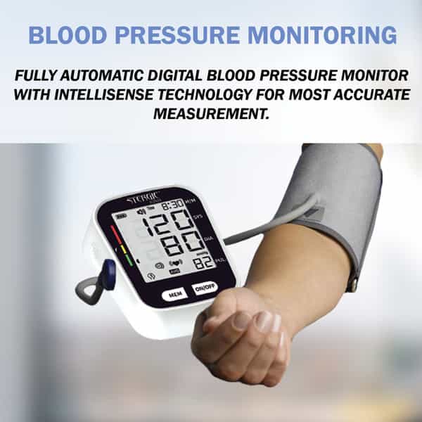 Stergic Fully Automatic Digital Blood Pressure Monitor With Intellisense Technology & Usb Cable