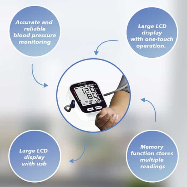 Stergic Fully Automatic Digital Blood Pressure Monitor With Intellisense Technology & Usb Cable