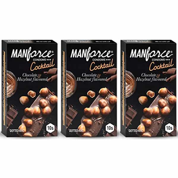 Manforce Cocktail Hazelnut & Chocolate Flavoured Condoms (Set Of 3 30 Pcs)