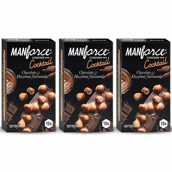 Manforce Cocktail Hazelnut & Chocolate Flavoured Condoms (Set Of 3 30 Pcs)