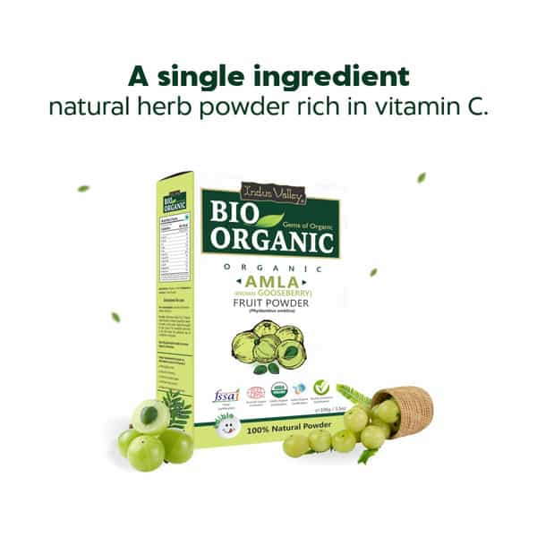 Indus Valley Bio Organic Amla Powder For Hair And Skin-100G