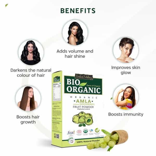 Indus Valley Bio Organic Amla Powder For Hair And Skin-100G