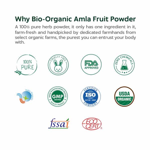 Indus Valley Bio Organic Amla Powder For Hair And Skin-100G