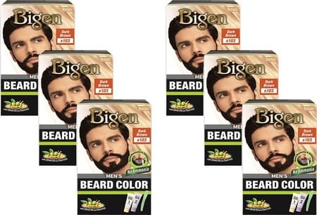 Bigen Men'S Beard Color Dark Brown B103 40g (Pack Of 6)