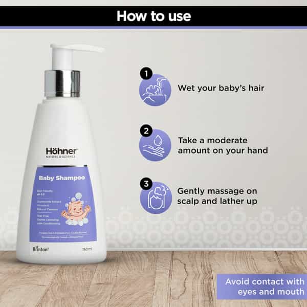 Hohner Baby Shampoo Tear-Free Natural Baby Hair Shampoo With No Paraben Sulphates & Phthalate|150Ml