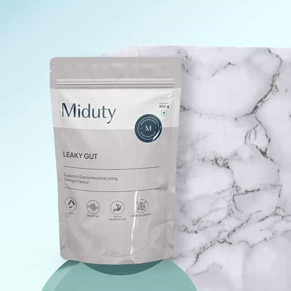 Miduty Leaky Gut Support - L-Glutamine - Acidity - Bloating - Digestion - Probiotic - 300G