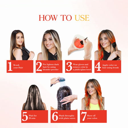 Cosglam Semi Permanent Hair Color | No Peroxide | Ammonia Free Hair Colour 33 Vibrant Orange - 120Gm