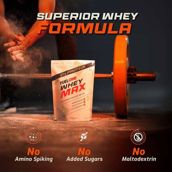 Fuelone Whey Max Protein Blend (Rich Chocolate | 500G) | 27G Protein Per Scoop