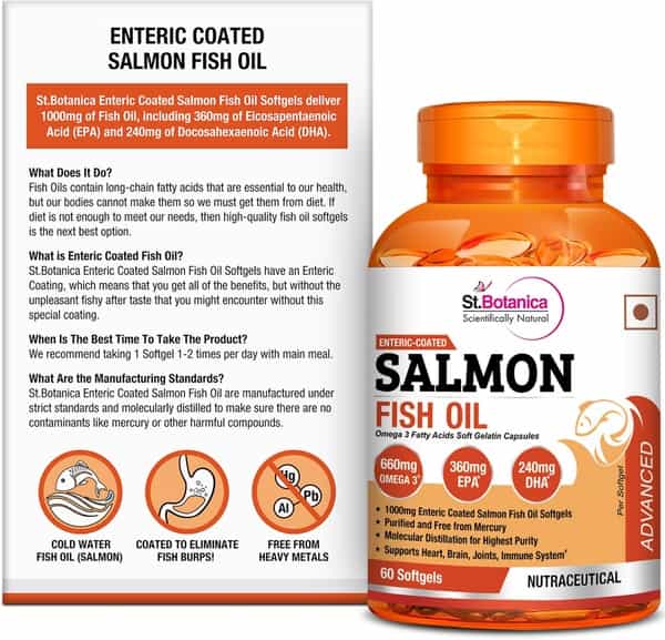 St.botanica Salmon Fish Oil 1000Mg Advanced Double Strength 660Mg Omega 3 -V60 Softgels