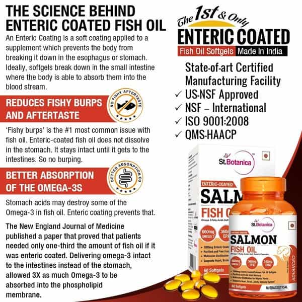 St.botanica Salmon Fish Oil 1000Mg Advanced Double Strength 660Mg Omega 3 -V60 Softgels