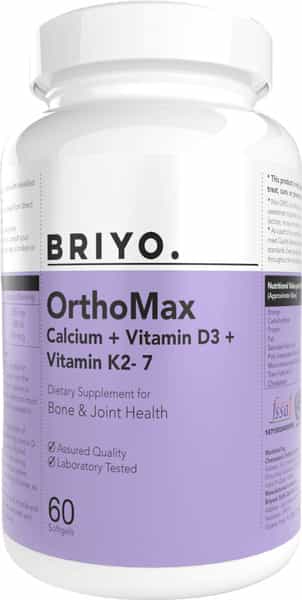 Briyo Supplements- Orthomax -Calcium + Vitamin D3 Dietary Supplement For Bone & Joint -60 Softgels