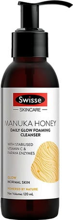 Swisse Skincare Manuka Honey Daily Glow Foaming Cleanser With Vitamin C & Papaya Enzymes - 120 Ml
