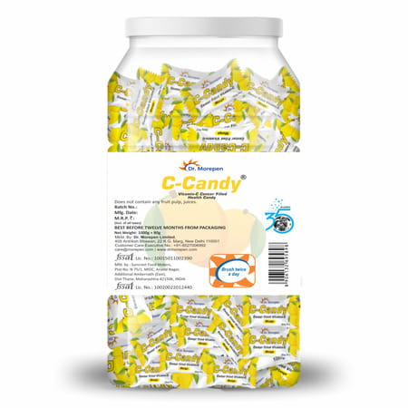 Dr. Morepen Vitamin C-Candy | 10Mg Vit.c Per Candy | Mango Flavored | Jar 250 Candy