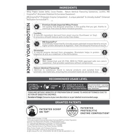 Muscleblaze Biozyme Iso-Zero | Low Carb Whey Protein Isolate (Swiss Chocolate Hazelnut | 2kg)