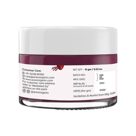 Aravi Organic Beetroot Lip Lightening Scrub - Exfoliates | Brightens & Hydrates Lips - 15gm