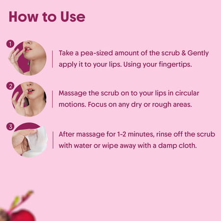 Aravi Organic Beetroot Lip Lightening Scrub - Exfoliates | Brightens & Hydrates Lips - 15gm