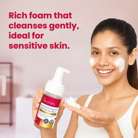 The Skin Story Sulphate Free Pore Cleansing Foaming Beetroot Face Wash, Anti Aging Skin Detox 100 Ml