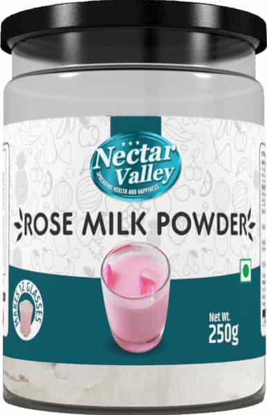 Nectar Valley Rose Milk Powder | No Refined Sugar Added | Makes 12 Glasses - 250G