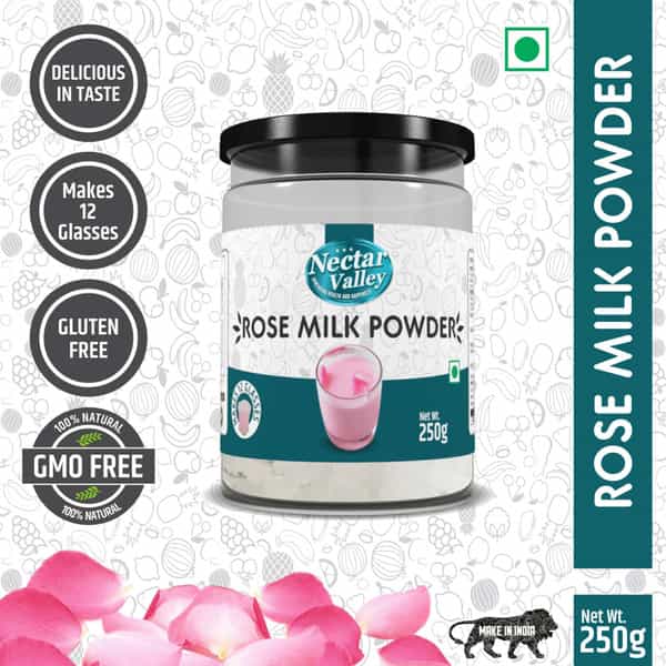 Nectar Valley Rose Milk Powder | No Refined Sugar Added | Makes 12 Glasses - 250G