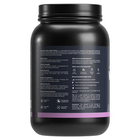Nutrabay Pro Nitro Build Whey Protein - 1kg | Rich Milk Chocolate - 22 Servings | For Men And Women