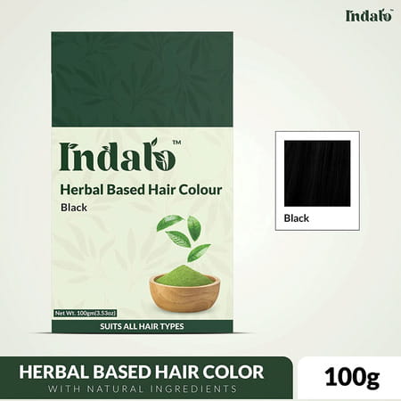 Indalo Herbal Based Hair Colour Black No Ammonia 100gm With Amla And Brahmi