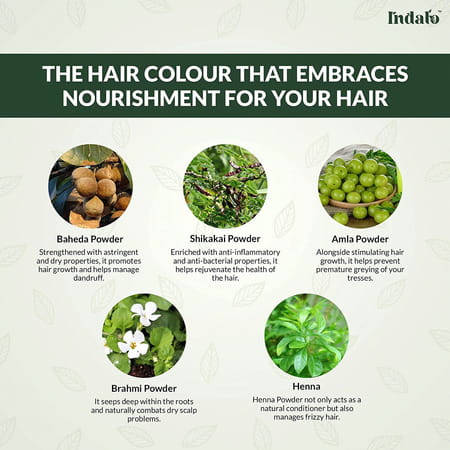 Indalo Herbal Based Hair Colour Black No Ammonia 100gm With Amla And Brahmi