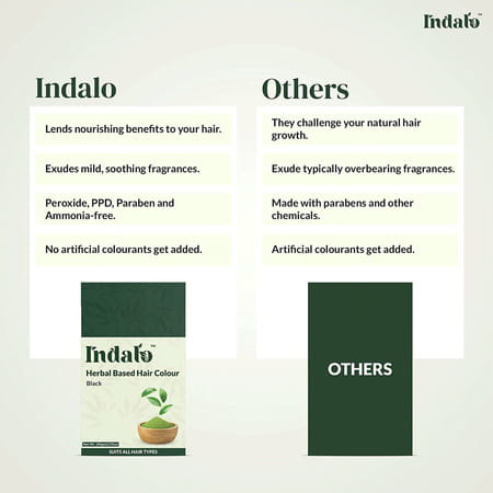 Indalo Herbal Based Hair Colour Black No Ammonia 100gm With Amla And Brahmi