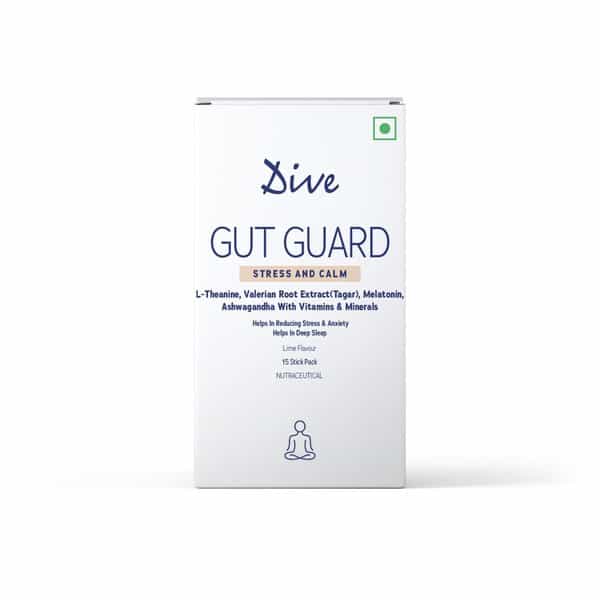 Dive Gut Guard Stress & Calm For Healthy Deep Sleep & Stress Relief | 15 Days Pack | Lime