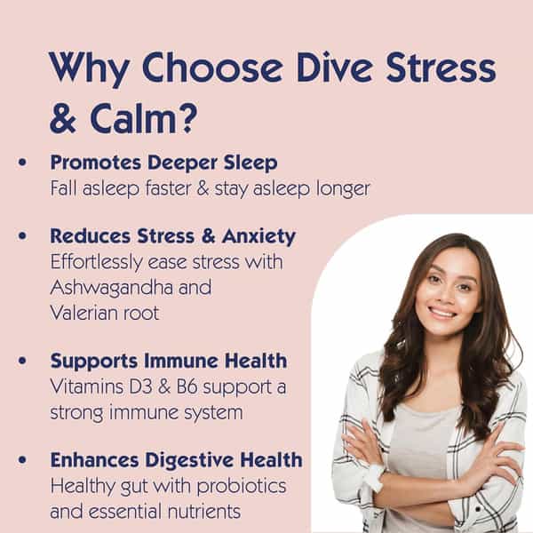 Dive Gut Guard Stress & Calm For Healthy Deep Sleep & Stress Relief | 15 Days Pack | Lime