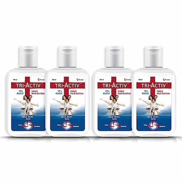 Tri-Activ Hand Sanitizer 250Ml (Pack Of 4) | White