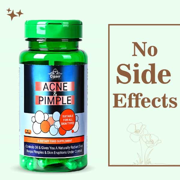 Cipzer Acne & Pimples Capsules Promotes Clear,Healthy Skin,Remove Acne & Detoxifies Skin-60 Capsules