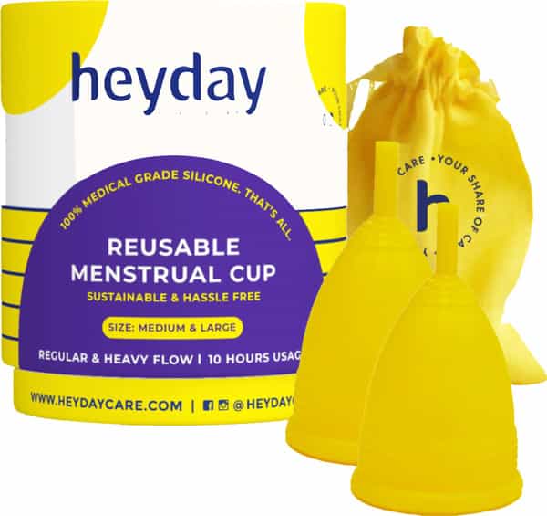 Heyday Reusable Medium + Heyday Large Menstrual Cup Combo (1 Cup | Regular + Heavy Flow)