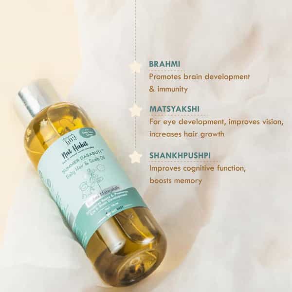 Nat Habit Brahmi Matsyakshi Summer Dasabuti Baby Hair & Scalp Oil - 110Ml