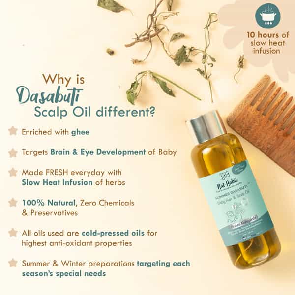 Nat Habit Brahmi Matsyakshi Summer Dasabuti Baby Hair & Scalp Oil - 110Ml