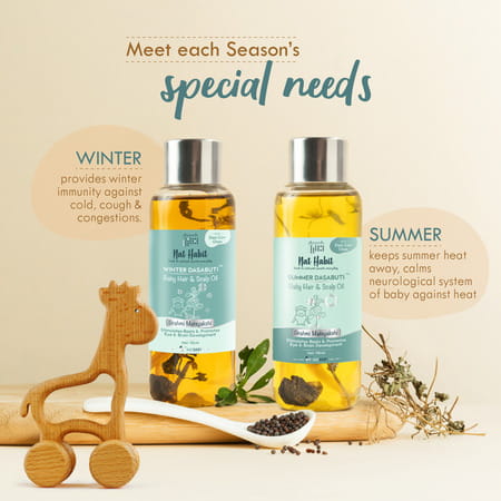 Nat Habit Brahmi Matsyakshi Summer Dasabuti Baby Hair & Scalp Oil - 110ml