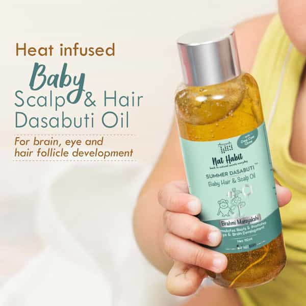 Nat Habit Brahmi Matsyakshi Summer Dasabuti Baby Hair & Scalp Oil - 110Ml