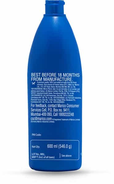 Parachute 100% Pure Coconut Oil 600 Ml Bottle